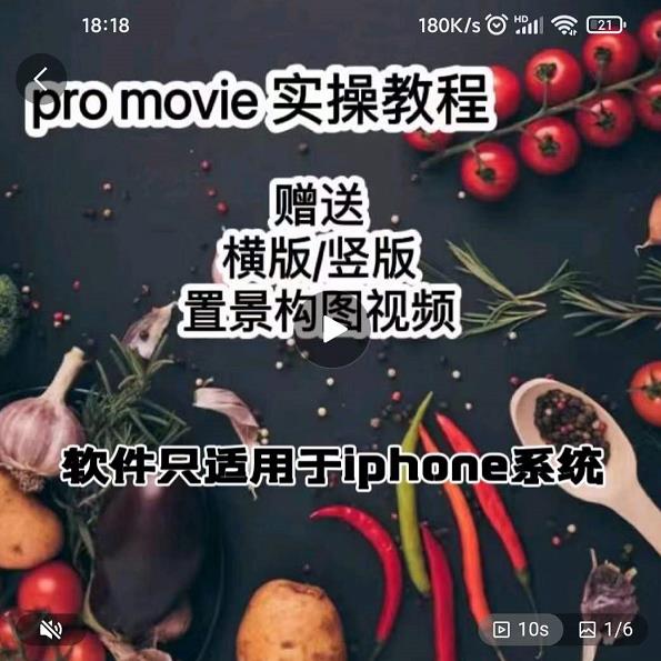 漆十二美食摄影，25​节promovie实操高手课节-启创网