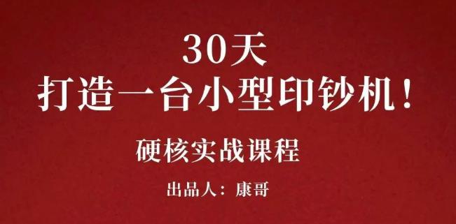 康哥30天打造一台小型印钞机：躺赚30万的项目完整复盘（视频教程）-启创网