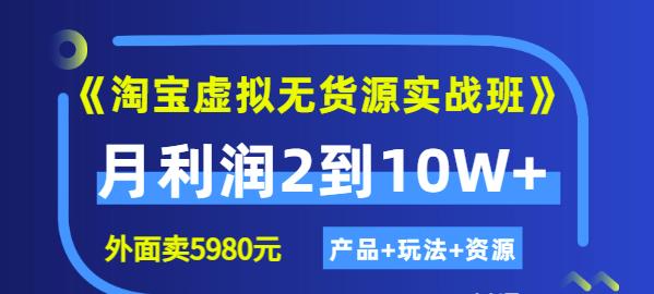 《淘宝虚拟无货源实战班》线上第四期：月利润2到10W （产品 玩法 资源)-启创网