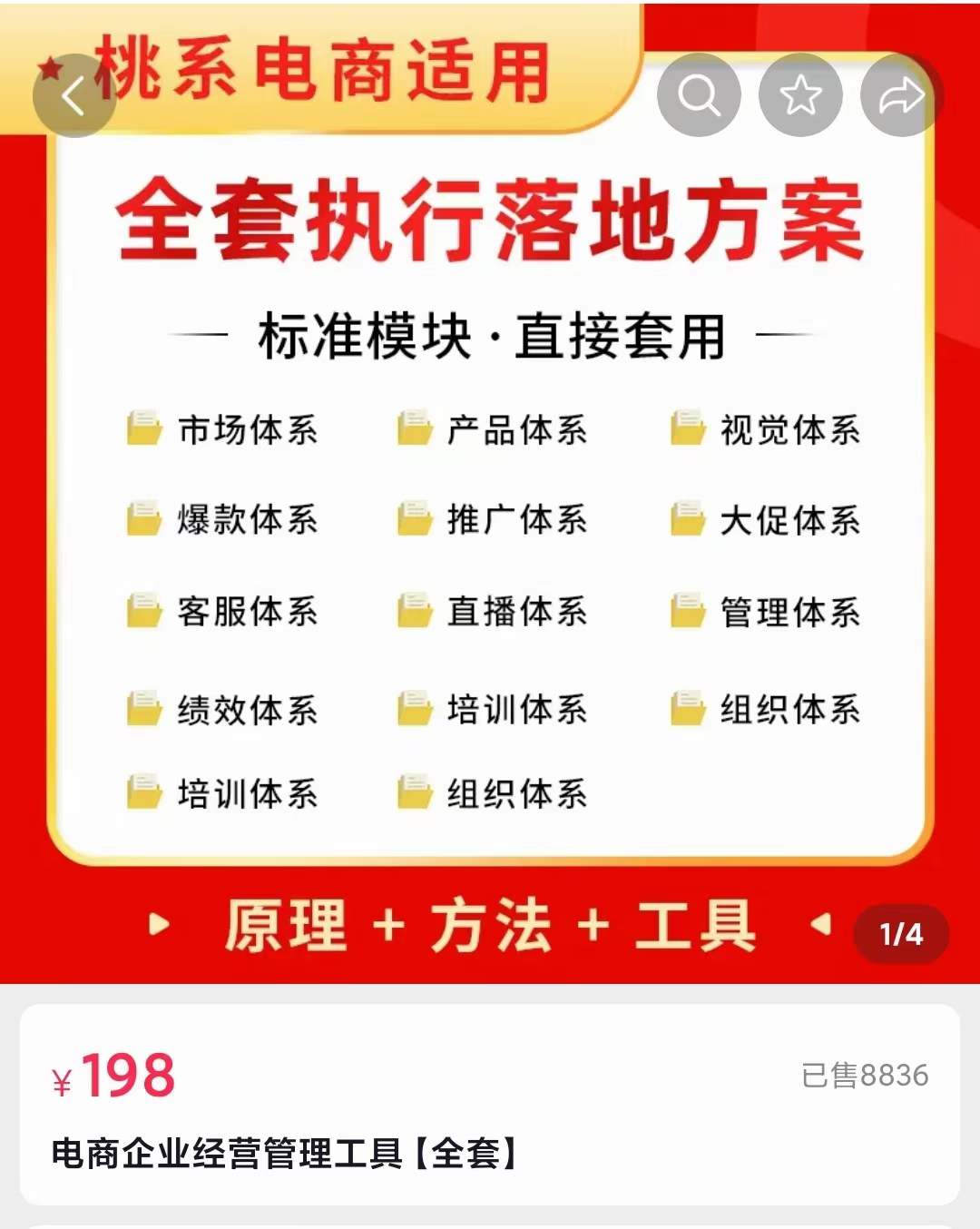 外面卖198·电商企业经营管理工具：全套执行落地方案 标准模块·直接套用-启创网