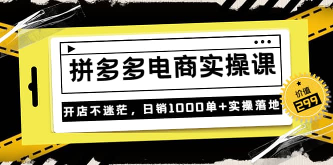 《拼多多电商实操课》开店不迷茫，日销1000单 实操落地（价值299元）-启创网