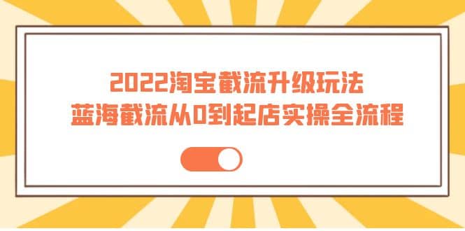 2022淘宝截流升级玩法：蓝海截流从0到起店实操全流程 价值千元-启创网