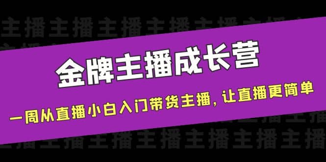 金牌主播成长营，一周从直播小白入门带货主播，让直播更简单-启创网