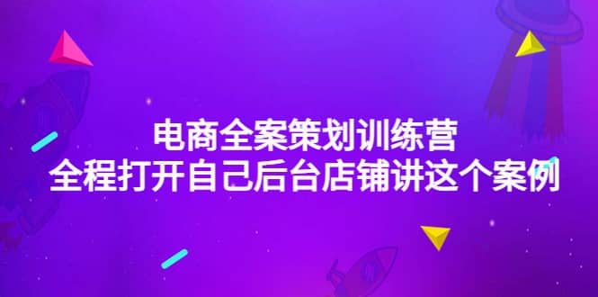 电商全案策划训练营：全程打开自己后台店铺讲这个案例（9节课时）-启创网