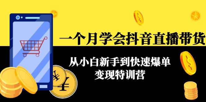 一个月学会抖音直播带货：从小白新手到快速爆单变现特训营(63节课)-启创网