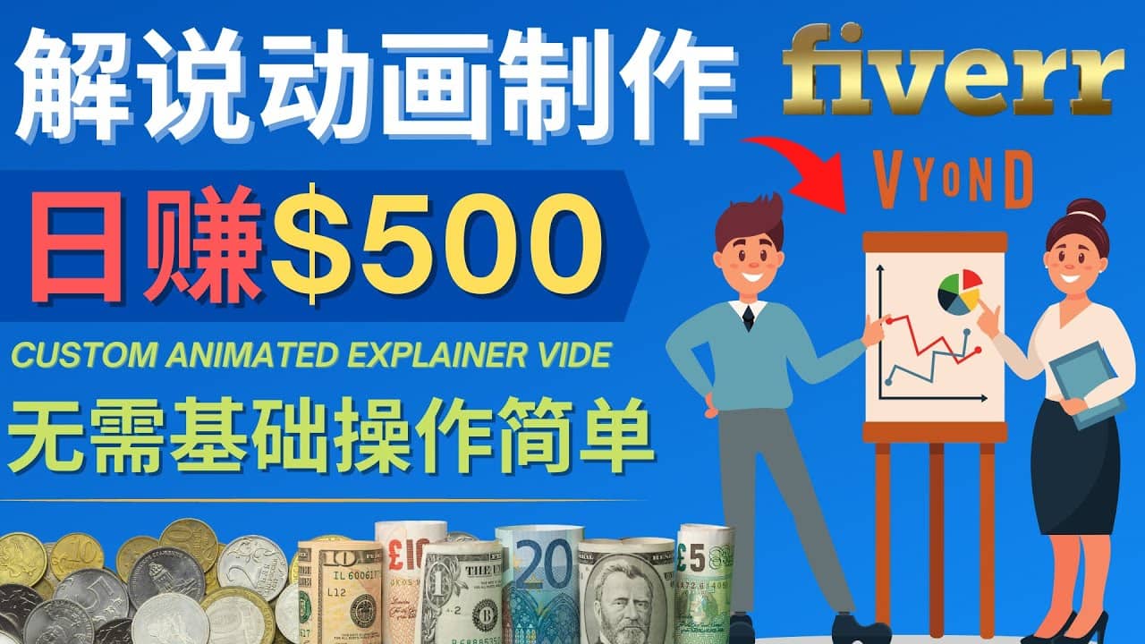 制作解说类动画视频（Animated Explainer）日赚500美元以上 – 0基础可操作-启创网