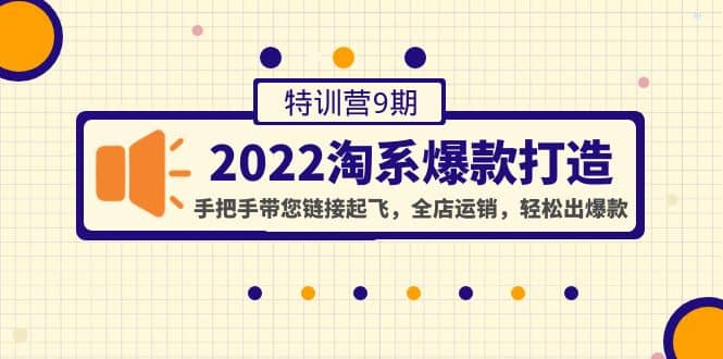 2022淘系爆款打造特训营9期：手把手带您链接起飞，全店运销，轻松出爆款-启创网