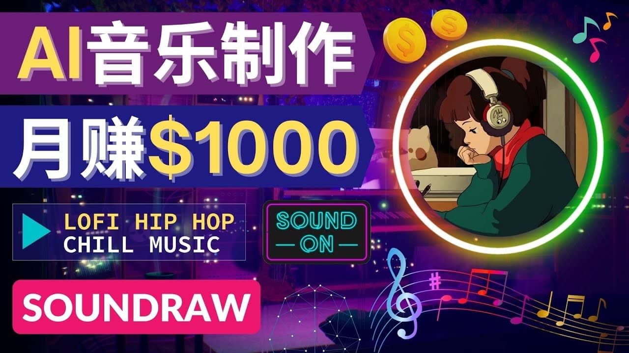 无需任何音乐基础： 使用AI软件制作Lofi Hip Hop Chill Music 月赚1000美元-启创网