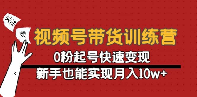 视频号带货训练营：0粉起号快速变现-启创网