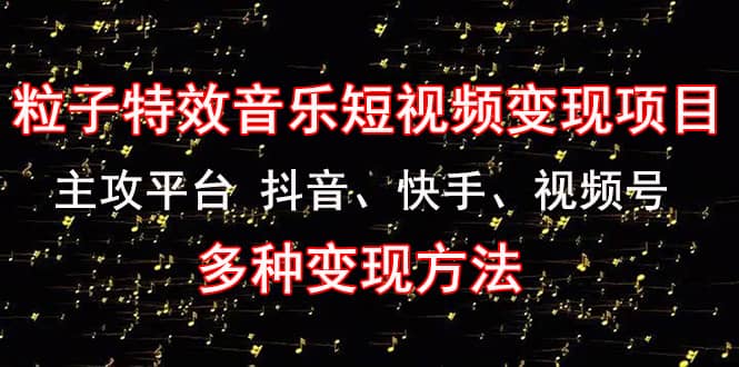 《粒子特效音乐短视频变现项目》主攻平台 抖音、快手、视频号 多种变现方法-启创网