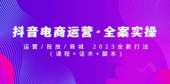 抖音电商运营·全案实操：运营/投放/商城 2023全新打法-启创网