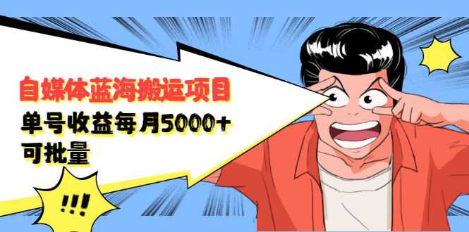 自媒体蓝海搬运项目，价值680元-启创网