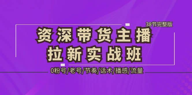 资深·带货主播拉新实战班，0粉号/老号/节奏/话术/播感/流量-38节完整版-启创网