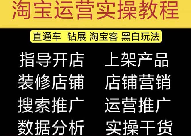 2023淘宝开店教程0基础到高级全套视频网店电商运营培训教学课程（2月更新）-启创网