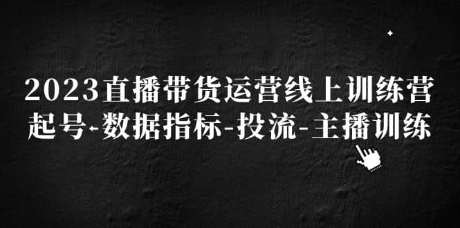 2023直播带货运营线上训练营，起号-数据指标-投流-主播训练-启创网