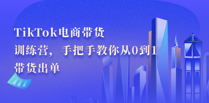 TikTok电商带货训练营，手把手教你从0到1带货出单-启创网