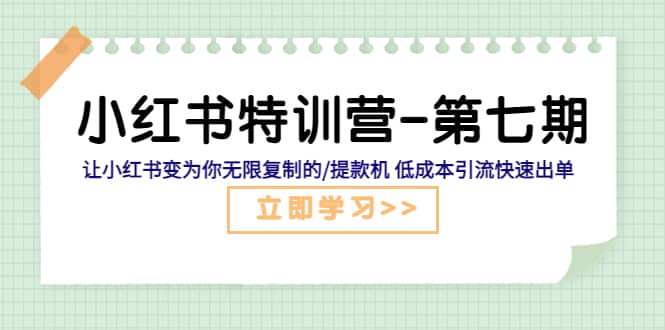 小红书特训营-第七期 让小红书变为你无限复制的/提款机 低成本引流快速出单-启创网