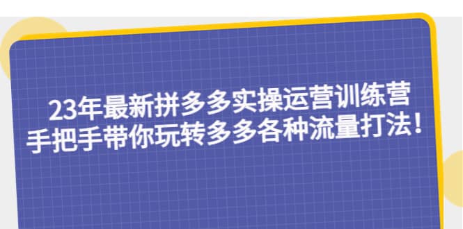 23年最新拼多多实操运营训练营：手把手带你玩转多多各种流量打法！-启创网