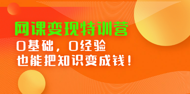 网课变现特训营，0基础，0经验也能把知识变成钱-启创网