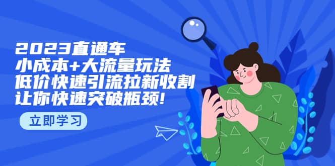 2023直通小成本 大流量玩法，低价快速引流拉新收割，让你快速突破瓶颈-启创网