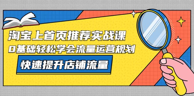 淘宝上首页/推荐实战课：0基础轻松学会流量运营规划，快速提升店铺流量-启创网