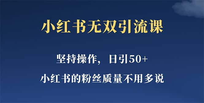 小红书无双课一天引50 女粉，不用做视频发视频，小白也很容易上手拿到结果-启创网