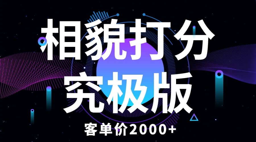 相貌打分究极版，客单价2000 纯新手小白就可操作的项目-启创网