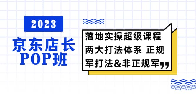 2023京东店长·POP班 落地实操超级课程 两大打法体系 正规军-启创网