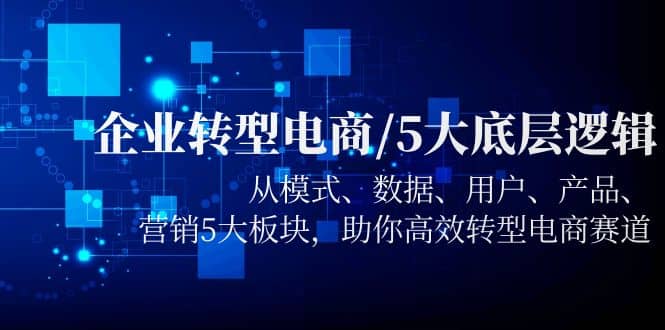 企业转型电商/5大底层逻辑，从模式 数据 用户 产品 营销5大板块，高效转型-启创网