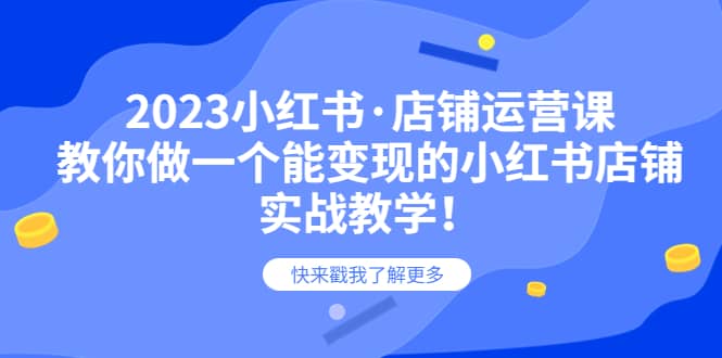 2023小红书·店铺运营课，教你做一个能变现的小红书店铺，20节-实战教学-启创网