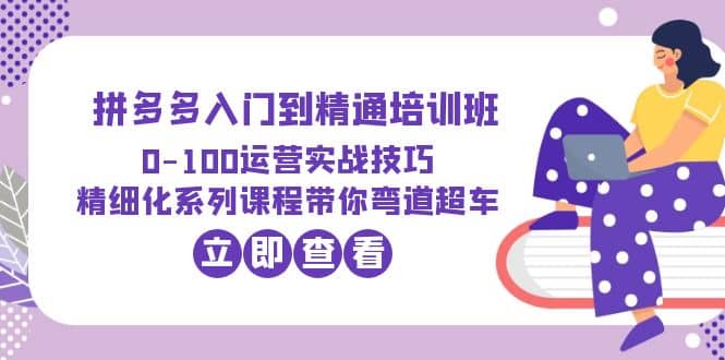 2023拼多多入门到精通培训班：0-100运营实战技巧 精细化系列课带你弯道超车-启创网