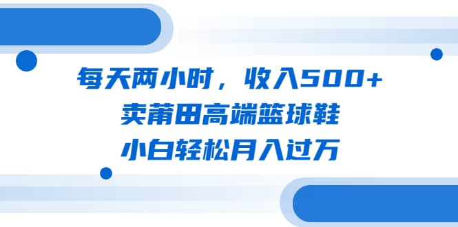 每天两小时，收入500 ，卖莆田高端篮球鞋，小白轻松月入过万（教程 素材）-启创网