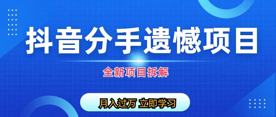 自媒体抖音分手遗憾项目私域项目拆解-启创网