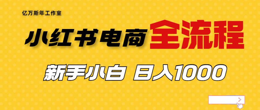 外面收费4988的小红书无货源电商从0-1全流程，日入1000＋-启创网