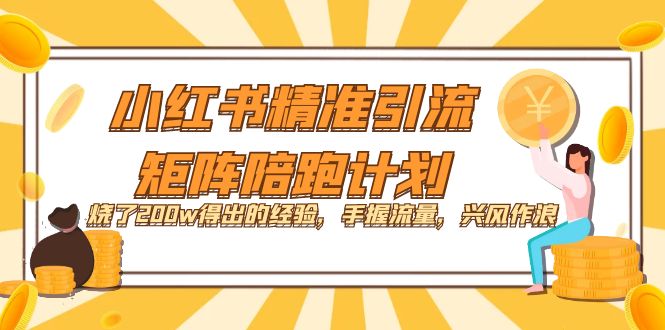 小红书精准引流·矩阵陪跑计划：烧了200w得出的经验，手握流量，兴风作浪！-启创网